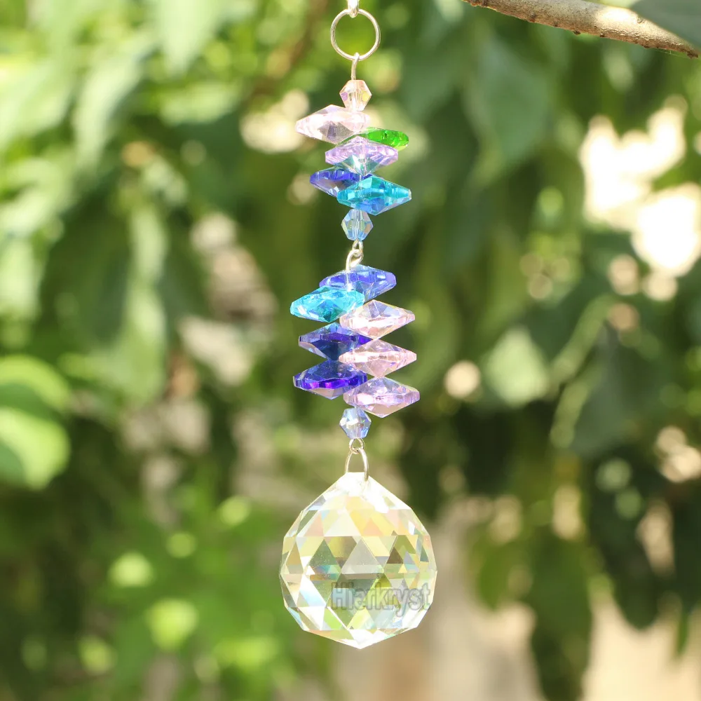 Feng Shui Pendulum SunCatcher Crystal Prisms Chandelier Hanging Rainbow Makers 