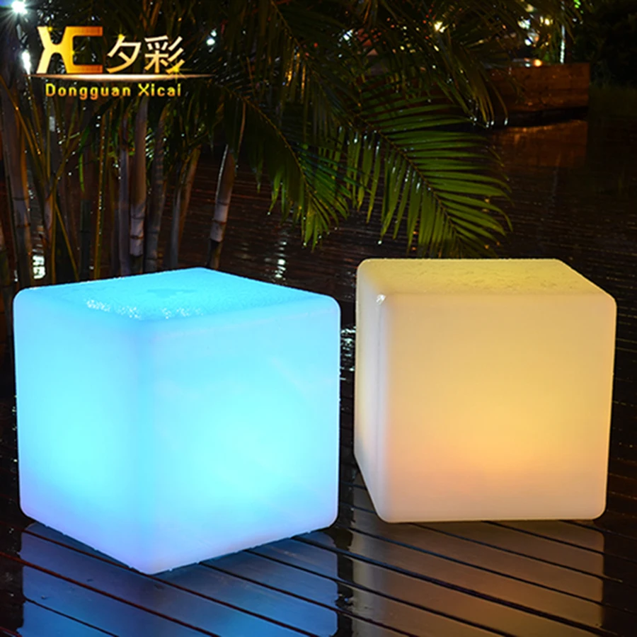 40cm Led Luminous Light Bar Stool Color Changeable Plastic Cube White Chair For Home Garden Club Party Decoration 40cm Led Luminous Light Bar Stool Color Changeable Plastic Cube White Chair For Home Garden Club Party Decoration