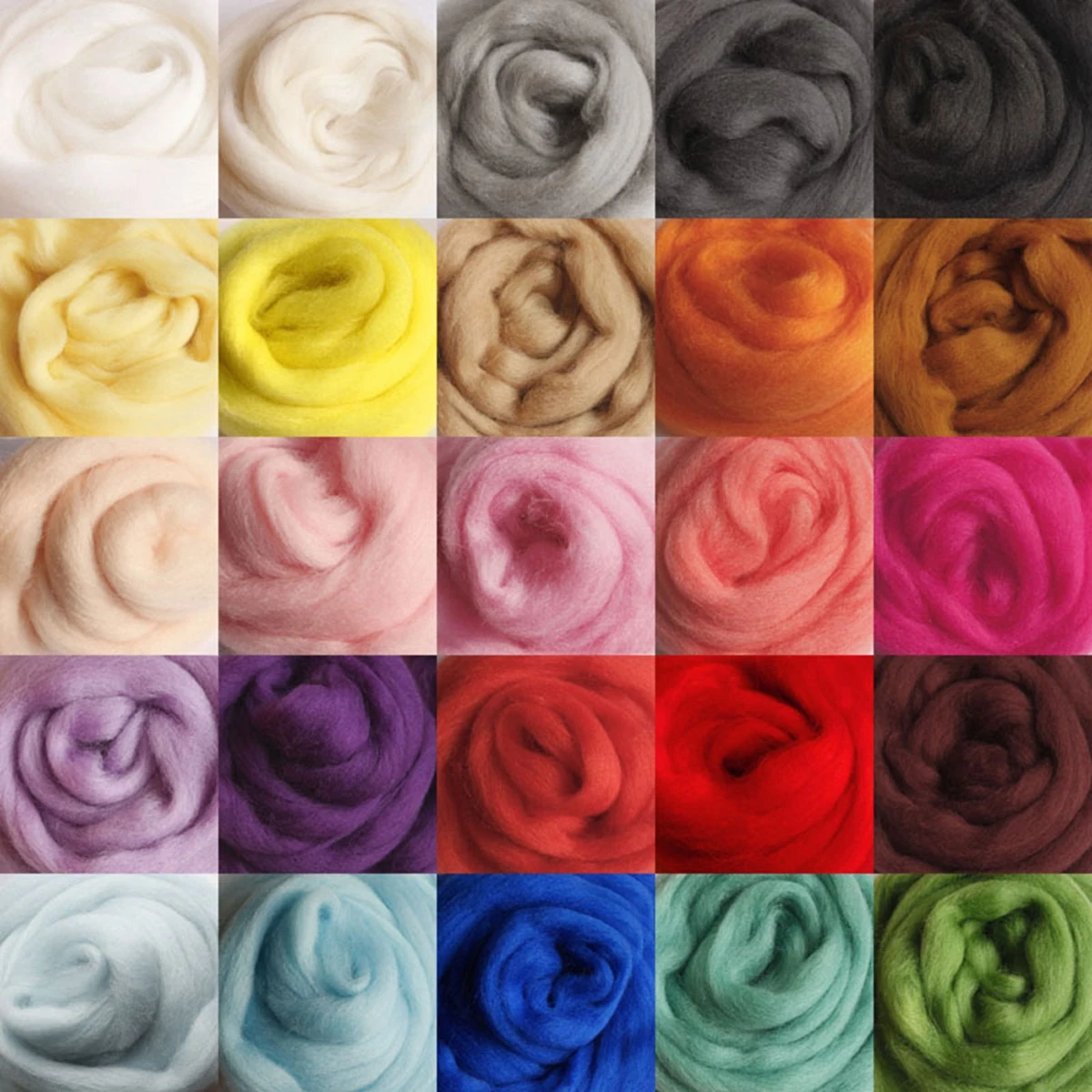 JX-LCLYL 1 Set New 3g 36 Colors Merino Wool Fibre Roving For Needle Felting Hand Spinning