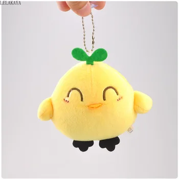 

9CM Little Yellow Chicken Cartoon Plush Keychains Animals Soft Stuffed Creative Bag Xmas Pendants Doll Fowl Gift for Children