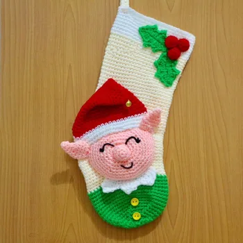 

Crochet handmade sock for festival elf style model number SC0043