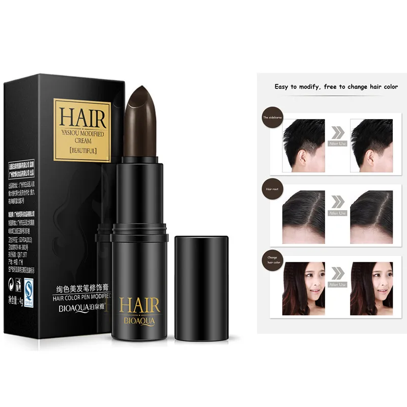 1 PCS العلامة التجارية الأسود براون صبغة شعر مؤقتة كريم معتدل سريع لمرة واحدة لون الشعر القلم غطاء أبيض الشعر DIY التصميم ماكياج عصا TSLM2