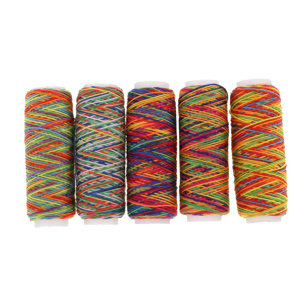 

5pcs Rainbow Sewing Thread Cord Hand Machine Tool for Leather Caft Stitching
