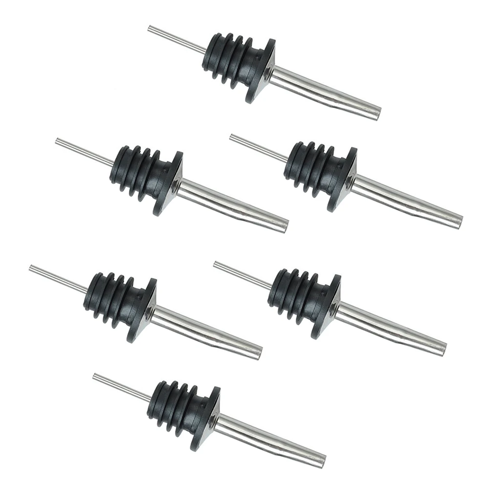 

6pcs/Pack Stainless Steel Olive Oil Stopper Free Flow Pourer Liquor Bottle Pourer Wine Spout Dispenser Home Bar Tool