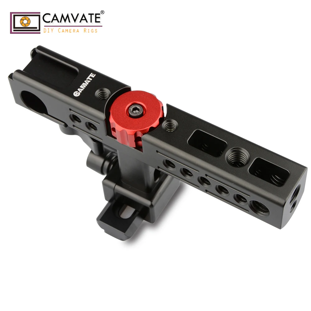  CAMVATE Nato Top Handle Kit with 15mm Rod Clamp & Shoe Mounts for Camera Cage Rig (Black) C1585 cam