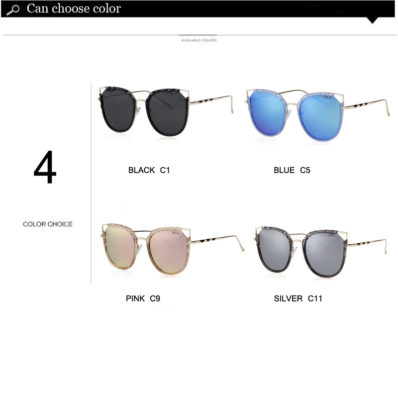 MIZHO брендовые, оригинальные, блестящие, поляризационные солнцезащитные очки для вождения для женщин, зеркальные очки с кошачьим глазом, цветные, прозрачные, визуальные