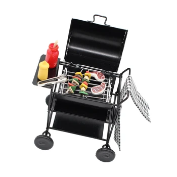 

1/12 Dollhouse Furniture Miniatures Oven with Foods Kitchenware Decoration Kids Pretend Play Toys