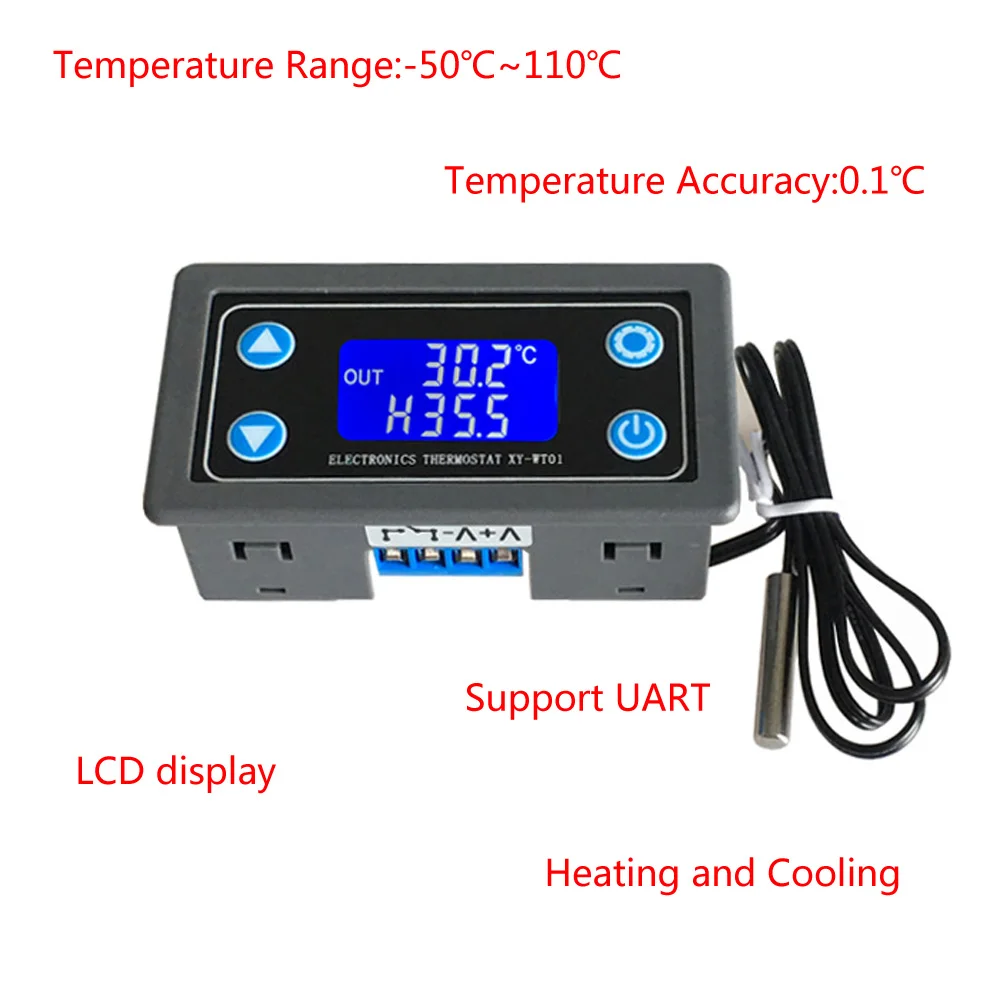 Термостат цифровой контроллер температуры ЖК-дисплей NTC 10K B3950 реле датчика для умного дома автоматический морозильник для орошения