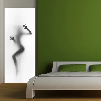 

77X200cm Beauty silhouette door stickers Decorative waterproof door stickers Waterproof door stickers