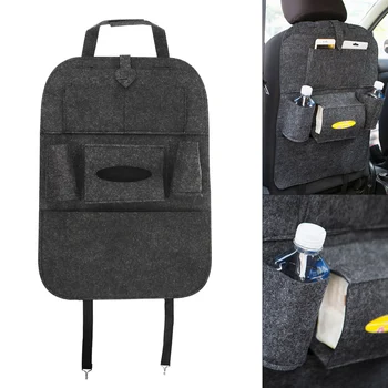 

Universal Multifunctional Felt Car Storage Hanging Box Back Seat Bag with Stickup-style Fixed Belt Convenient Accessories