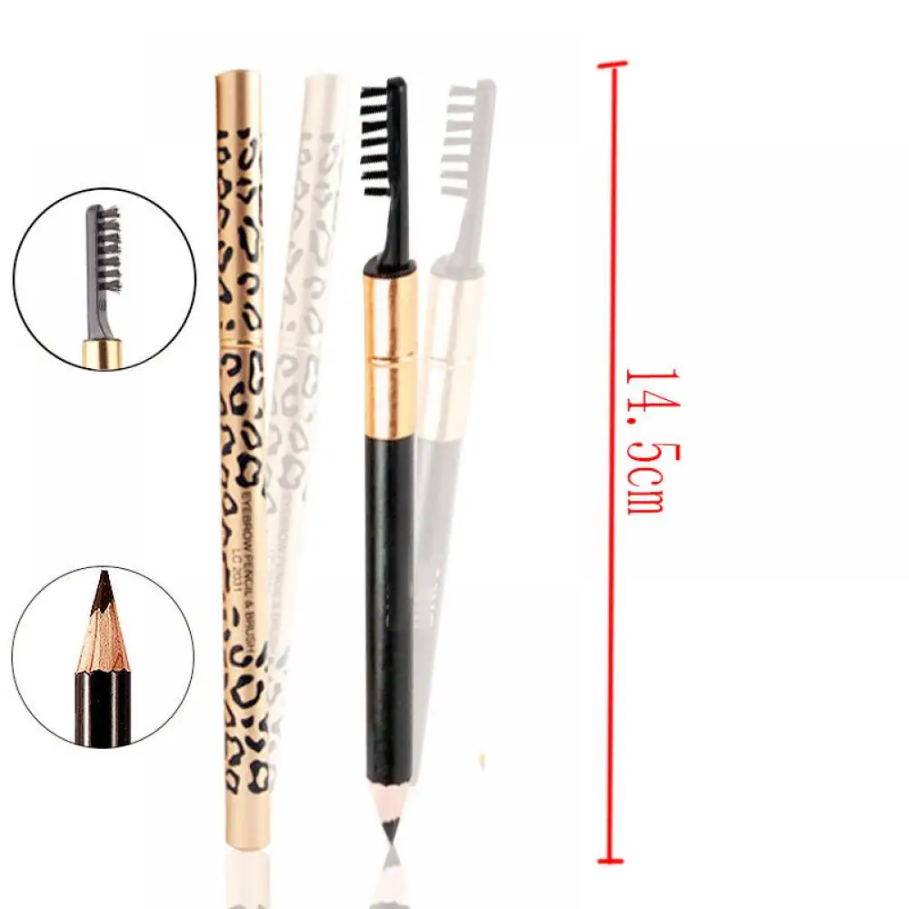 1 шт. простой в использовании водонепроницаемый Леопардовый карандаш для бровей черный коричневый Кисть для макияжа удобные косметические инструменты Прямая поставка