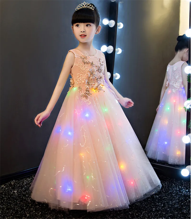 Новинка года; высококачественное роскошное детское кружевное платье принцессы ручной работы с цветами для девочек красивое длинное платье для дня рождения, свадьбы, вечеринки