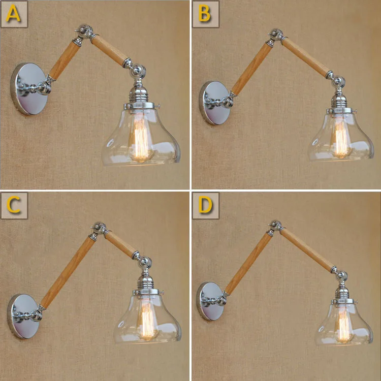 

Swing Long Arm Retro Loft Industrial Vintage Wooden Wall Lamp Bedroom Luminaria Lamparas Applique Dining Restaurant Wall Sconce