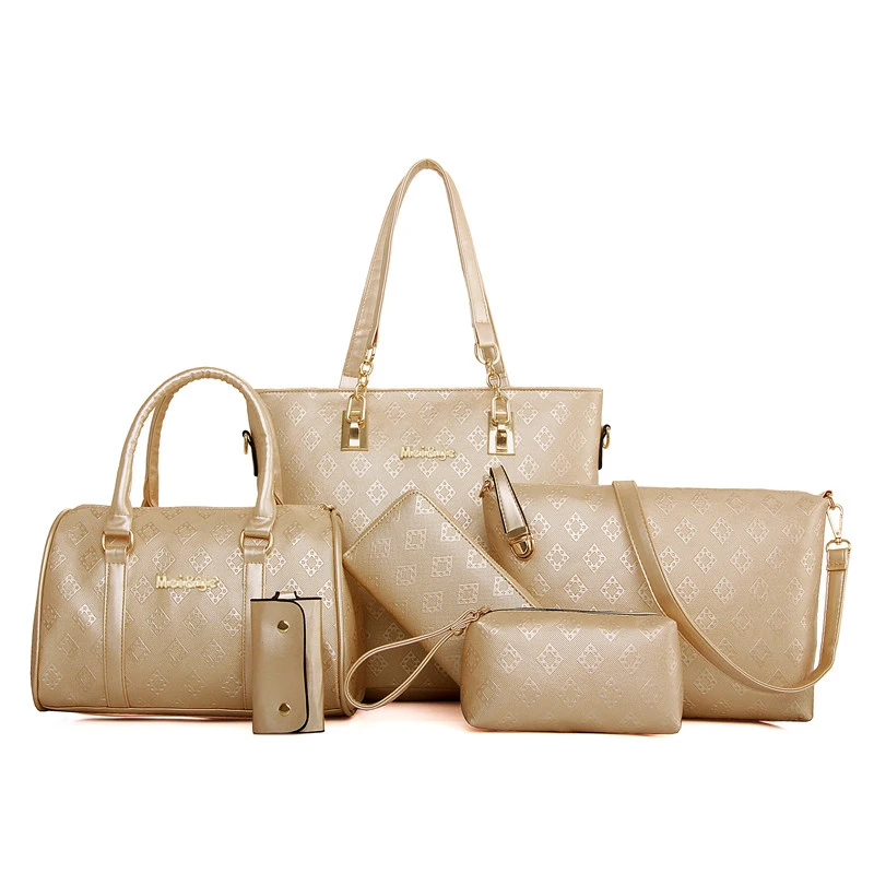

Fashion Diaper Bags 6pcs Female Embossed Diamond Lattice Bags Mother Diaper Bags Bolsa Feminina Ladies Women Messenger Bags