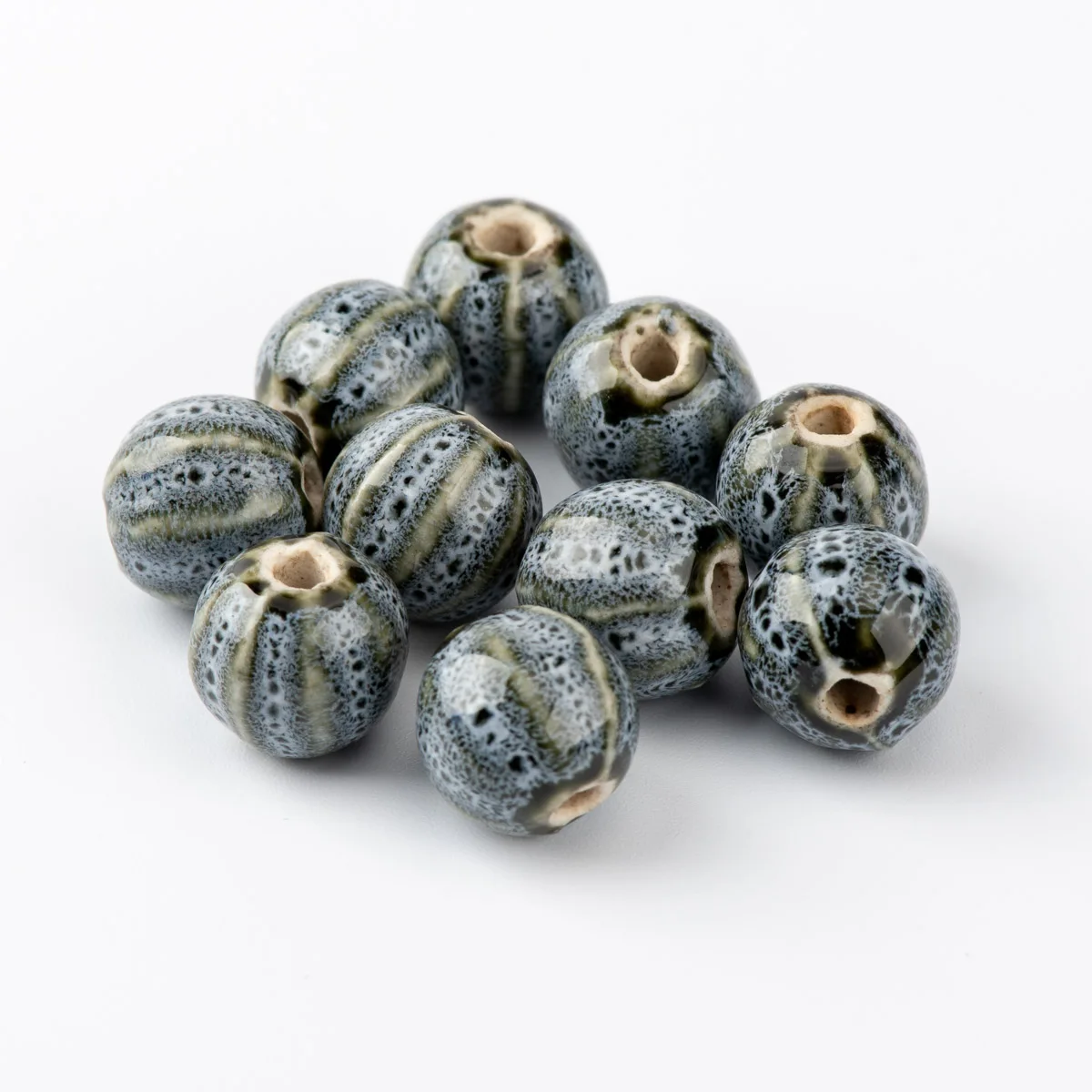 

Watermelon Shape Sphere Ceramic beads not silicone string Specail Ceramic Beads 10pieces/lot #HY417