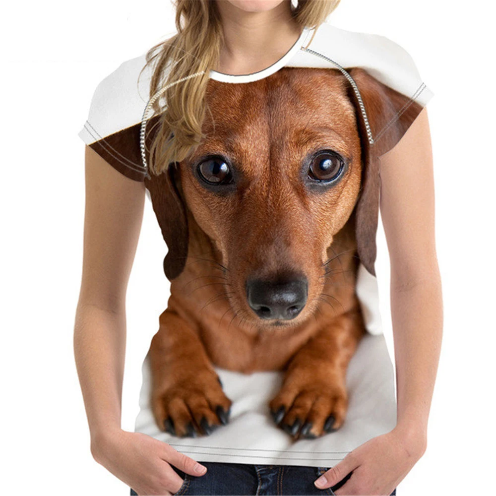 Noisydesigns Animal Dachshund Dog Print Women T shirt Casual Woman