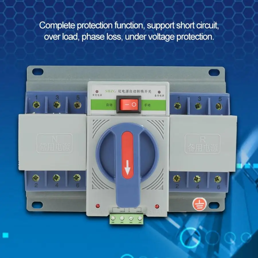 

Automatic Transfer Switch 220V 63A 3P Mini Intelligent Dual Power AutomaticTransfer Switch 3P Automatic Transfer Switch