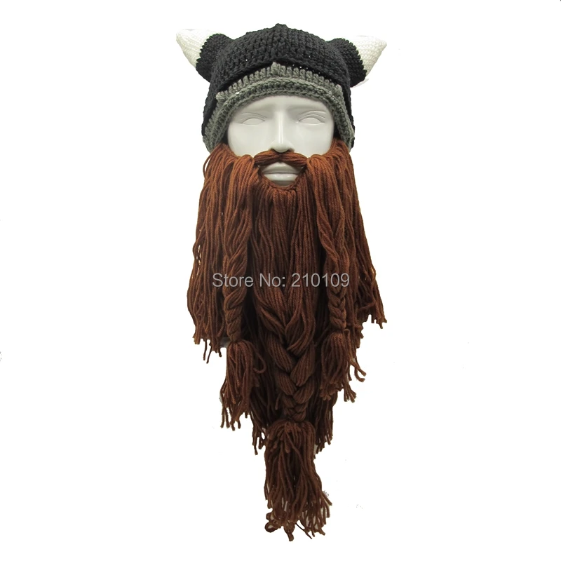 Mr.Kooky мужские варвары Vagabond Viking Beanie роговые шапки ручной работы зимние теплые подарки на день рождения крутые забавные кляп шапка на Хэллоуин