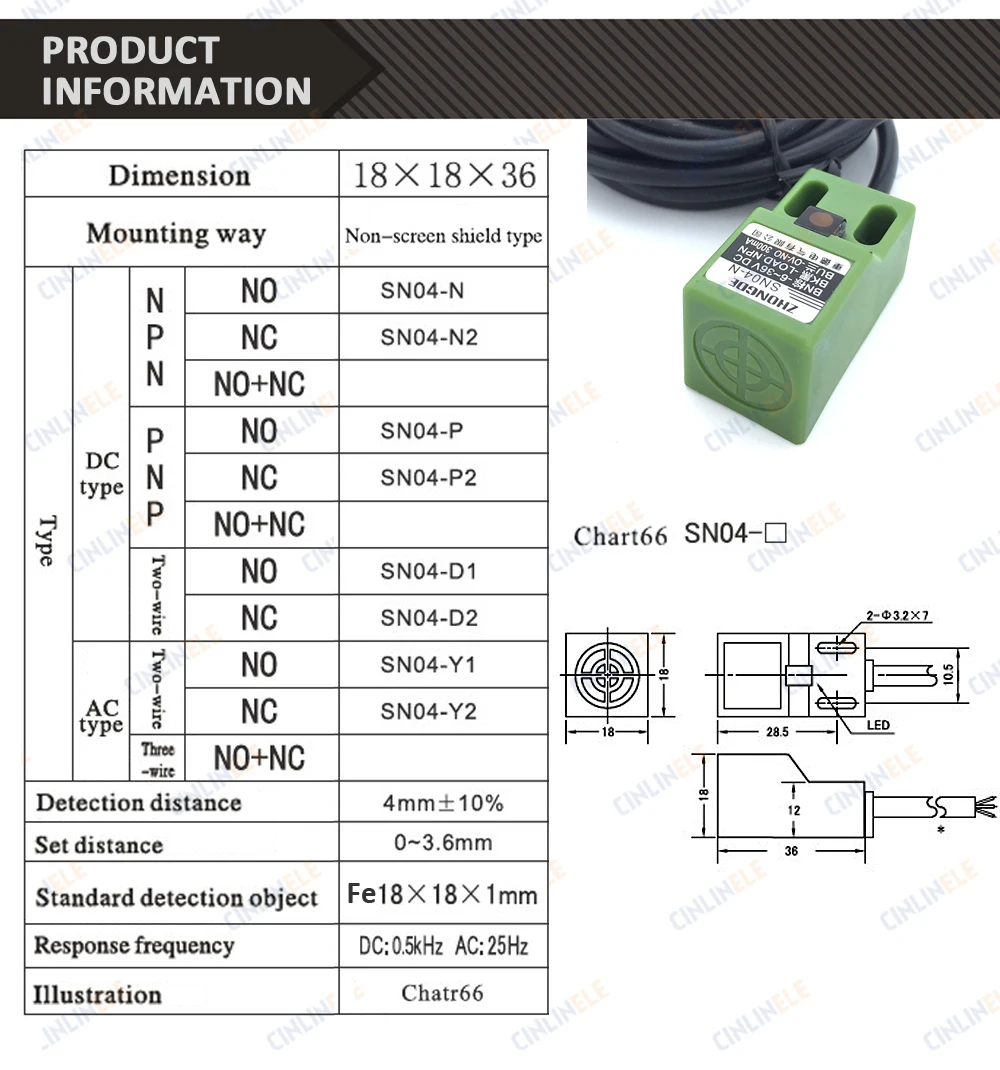 SN04 4 мм Cube основа индуктивной Non-Экран щит Тип приближения SwitchSN04-N SN04-P SN04-N2 SN04-P2, на возраст от 6 до 36V DC 3 провода Сенсор переключатель