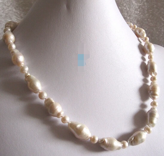 

zj 0004 6-19mm White Nuclear Freshwater Pearl Necklace Jewelry AAA