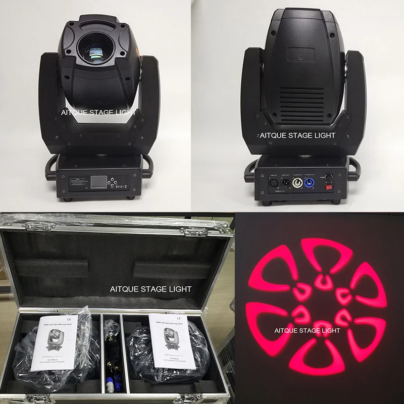 (8 Лот + flycase) Новый сценический свет led gobo Свет 300 Вт светодиодный движущийся головной прожектор светодиодный диско свет (8 Лот + flycase) Новый сценический свет led gobo Свет 300 Вт светодиодный движущийся головной прожектор светодиодный диско свет