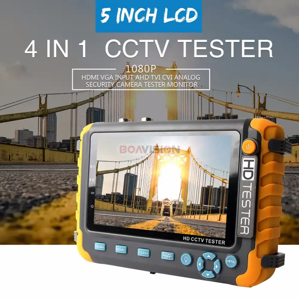 BOAVISION 5 дюймовый TFT ЖК дисплей 1080P / Мп 4 в 1 TVI AHD CVI Аналоговый тестер камеры