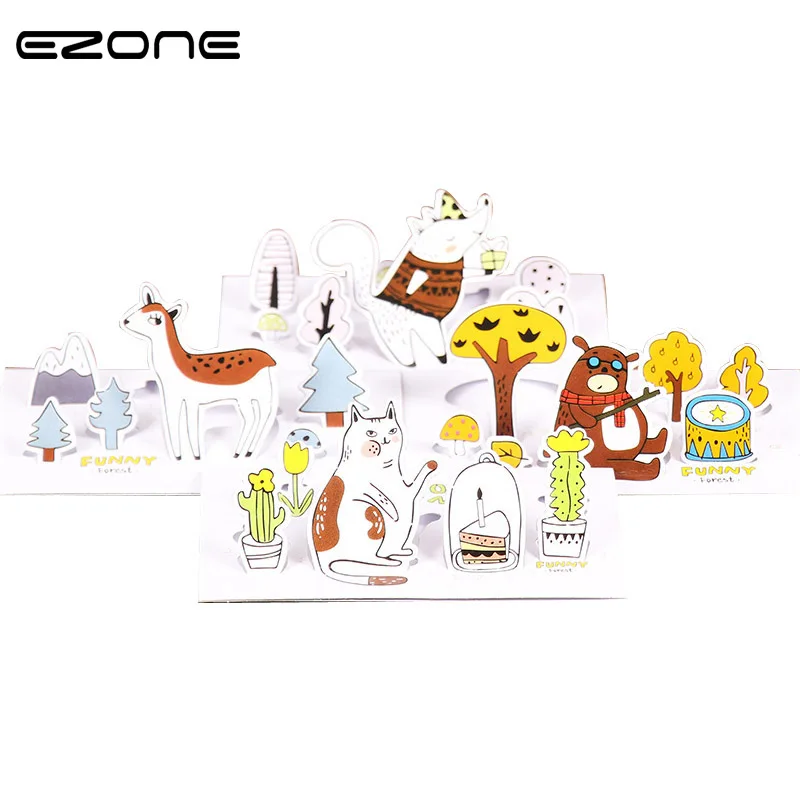 

EZONE Cute Cartoon Envelope Printed Kawaii Animals Greeting Card Postcard Message Envelopes Letter Stationary Storage Paper Gift