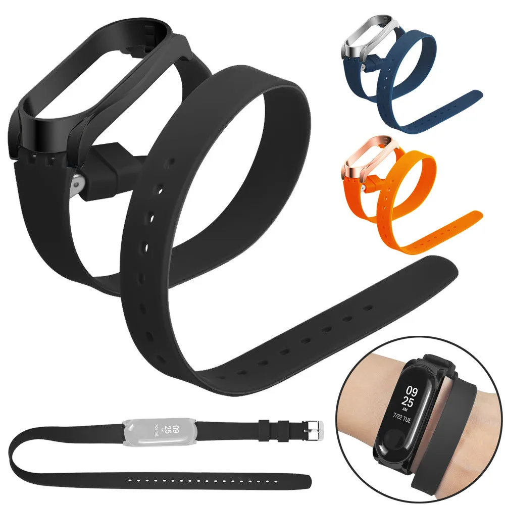 

High Quality Watch Band Double Wrap Soft Silicone Replacement Watch Band Wristband For Xiao Mi Band 3 Watch Strap