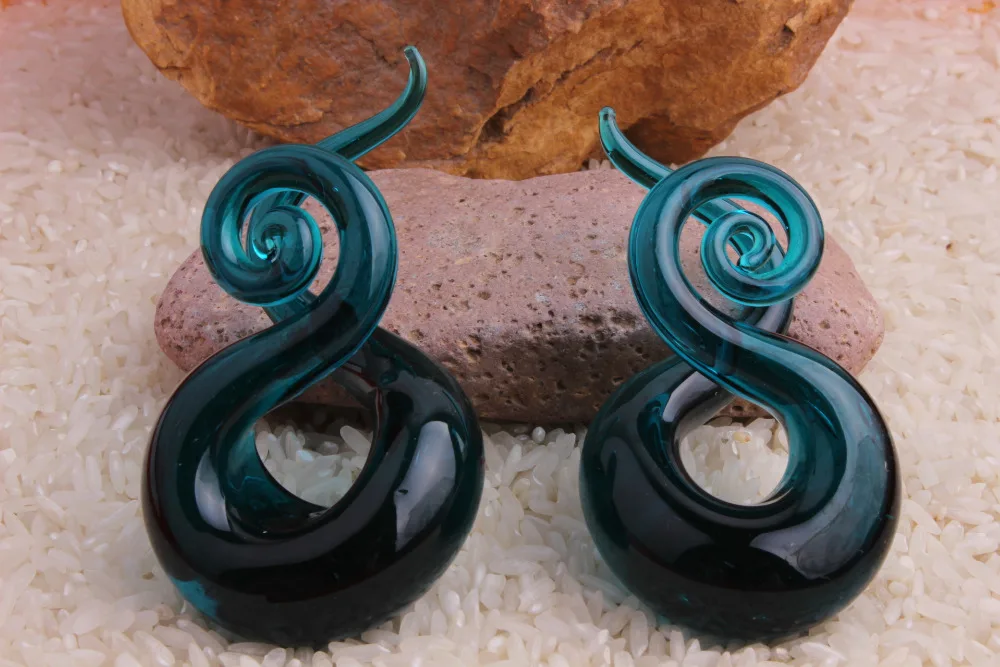 

mix order custom fashion body jewelry spiral glass ear expander plug .30pcs/lot