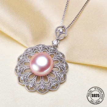 

Fashion S925 Silver Pearl Necklace Pendant Woman DIY Accessories Semi-finished Parts Fittings Mountings Products Jewelry Making