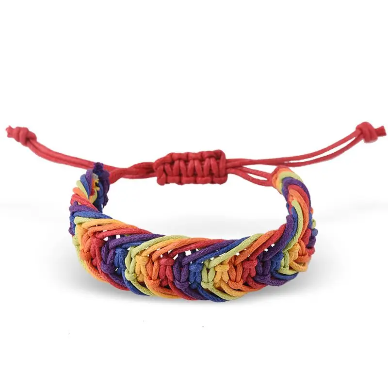 Gay Pride Rainbow Hand Thread LGBT Bracelet Macrame Braided Bracelets ...