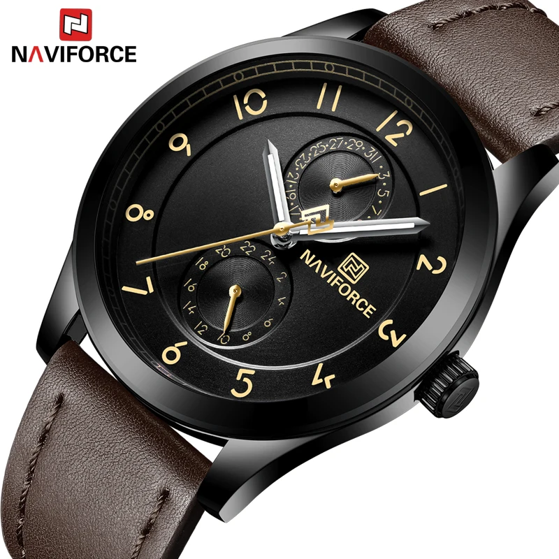 Бренд класса люкс NAVIFORCE 2018 новые мужские модные повседневные часы Мужские
