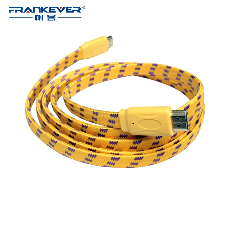 

High Speed HDMI Cable 1.8M Braided Flat HD HDMI Wire Male to Male 1080P 3D for HDTV XBOX PS3
