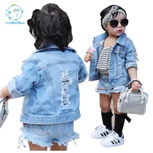 Toddler Boys Coats And Jackets Outwear Coats Kids Girl Jackets Girls Outerwear Coat Casual Baby Girl Denim Jackets Holes Clothes