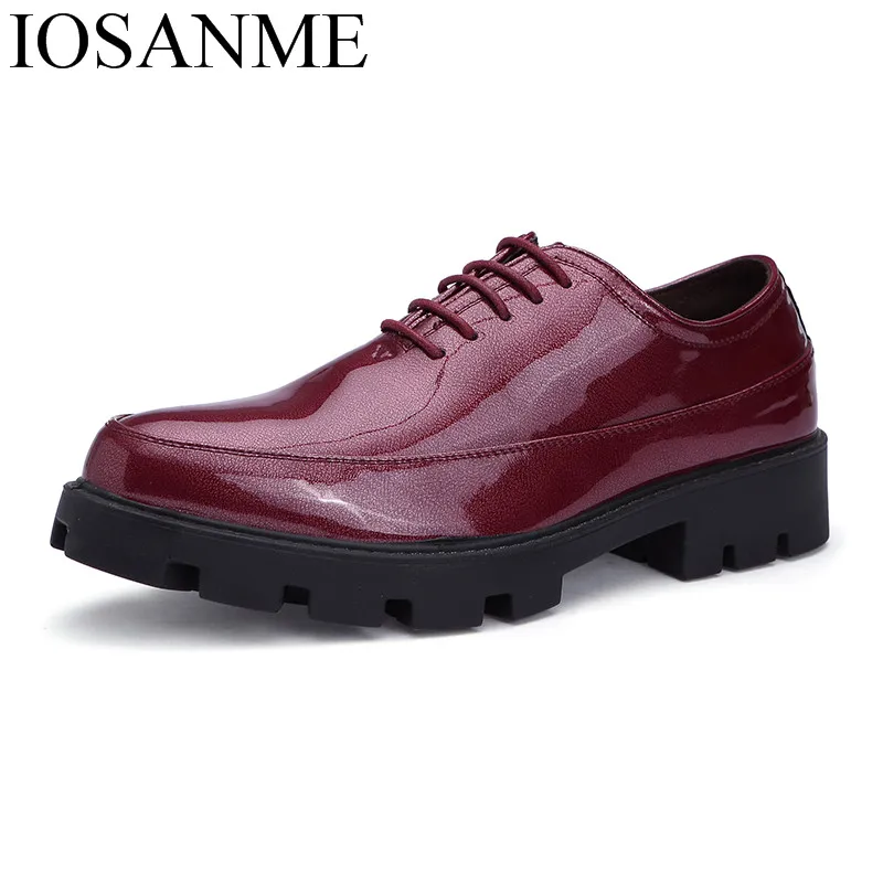 Men Designer Shoes Glossy New Italian Formal Pointed Toe Patent Leather Dress Safety Foowear Male Platform Oxford For huismerk kopen in de aanbieding Men Designer Shoes Glossy New Italian Formal Pointed Toe Patent Leather Dress Safety Foowear Male Platform Oxford For huismerk kopen in de aanbieding