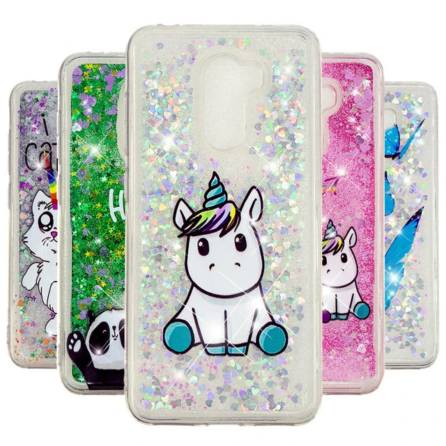 

For Xiaomi Pocophone F1 Case Cover 3d Unicorn glitter Liquid Quicksand Phone Case on for Funda Xiaomi pocophone F1 Xiomi POCO F1