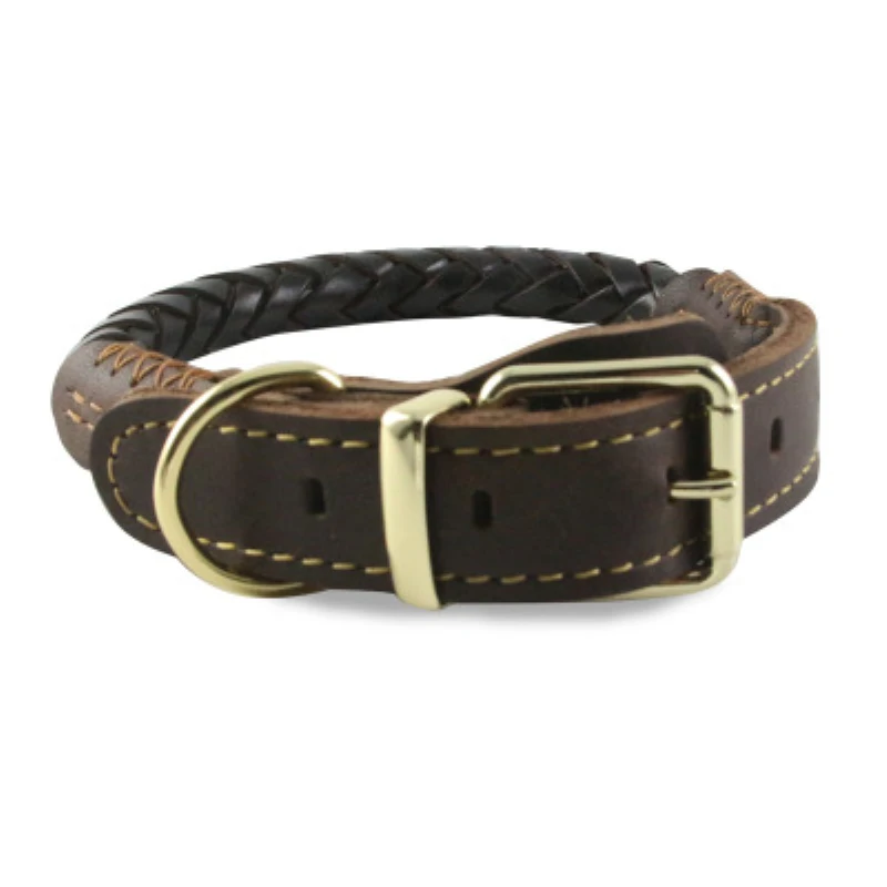 

Adjustable Genuine Leather Personalized Dog Collar Handmade Durable Soft Pet Leather Collar Alloy Buckle for Medium Large Dogs