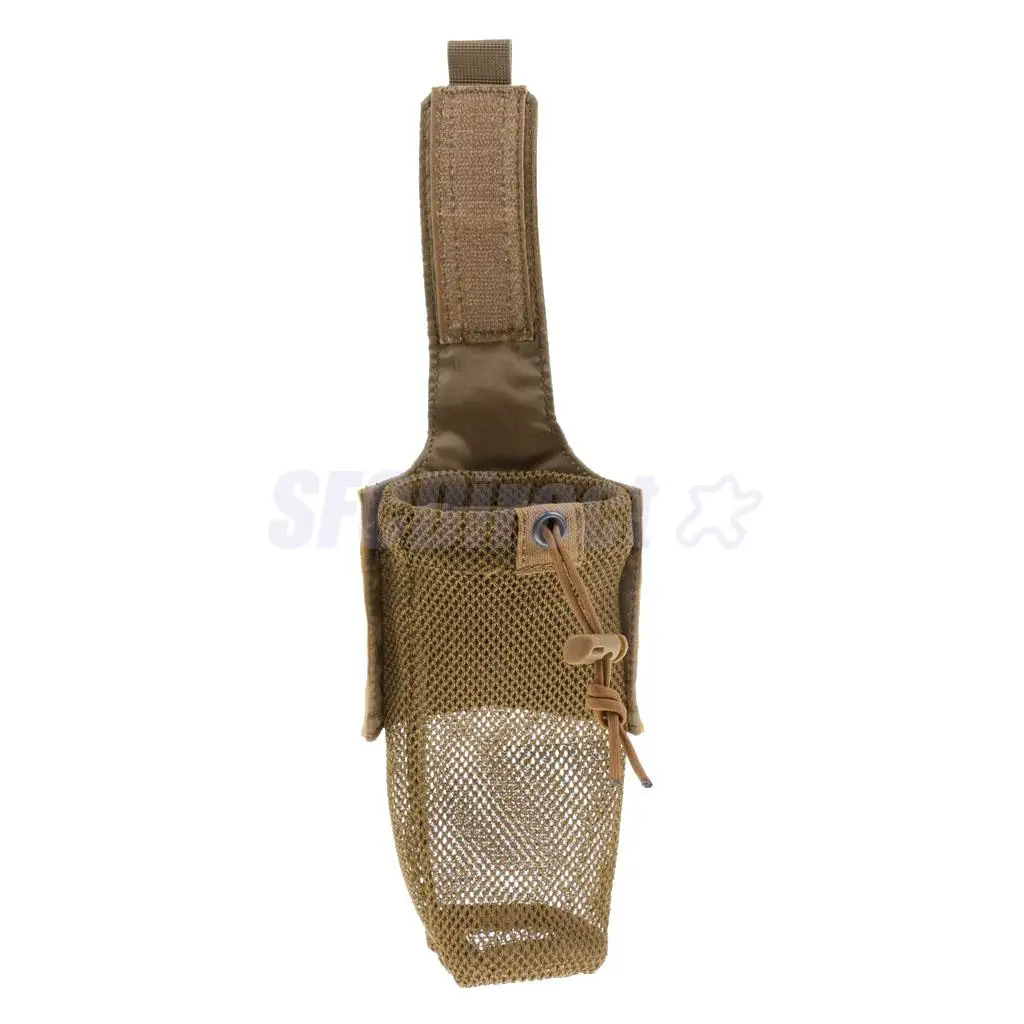 Outdoor Foldable Mesh Water Bottle Carrier Drinking Bottle Pouch Molle Bag Holder for Hunting Fishing Vest Belt