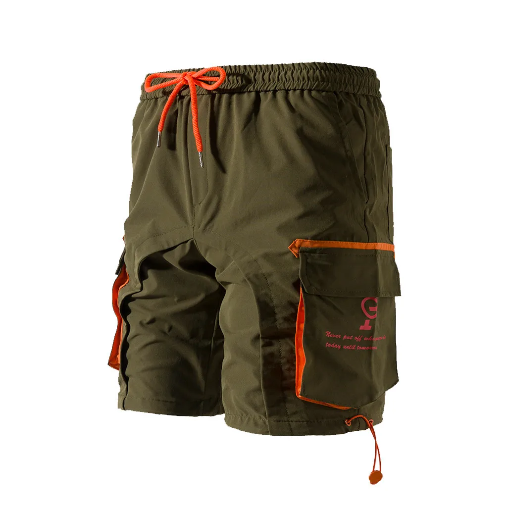 Модные мужские однотонные комбинезоны с карманами и пуговицами шорты