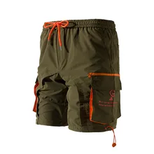 Модные мужские однотонные комбинезоны с карманами и пуговицами шорты