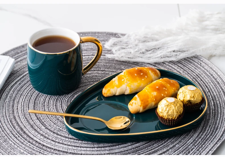 Японская краска Роскошные кофейные чашки и блюдца костюм для послеобеденного чая десертная тарелка керамическая кружка чашка с ложкой