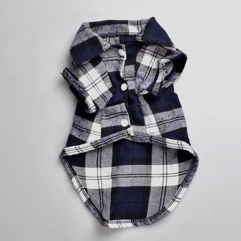 Plaids Grid Checker Shirt Lapel Costume Dog Clothes The Spring Festival T-shirt Autumn Spring Clothing For Pet Dogs Cat DC074
