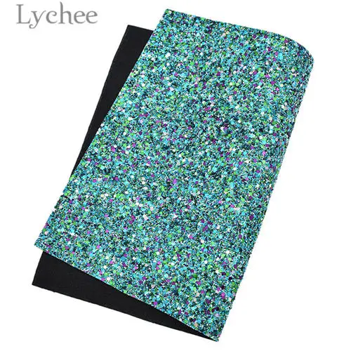 Lychee 29x21 см A4 Блестящий толстый искусственный PU ткань высокого качества для шитья Синтетическая Кожа DIY материал для сумок одежды - Цвет: 1