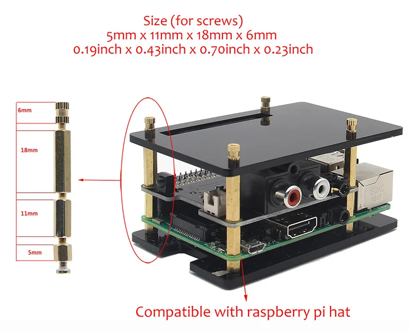 Raspberry Pi защитный акриловый чехол для X920(X900) DAC/Raspberry Pi HAT плата расширения и Raspberry Pi 4 Модель B/3B+/3B/2B