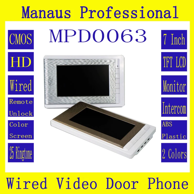 

High quality intelligent Home Furnishing wireless visual intercom,7 inch digital TFT LCD indoor surveillance video doorbell D63C
