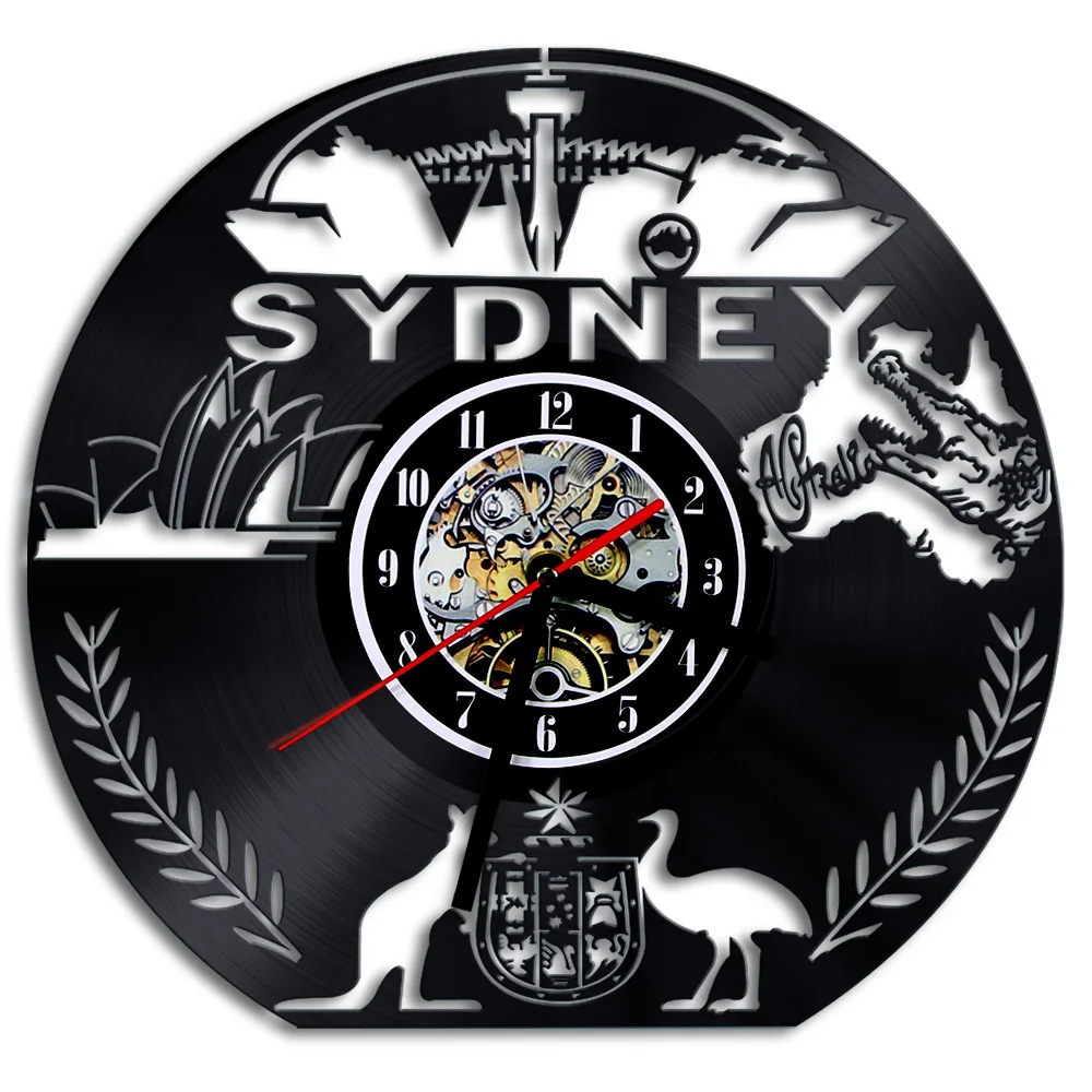 1Piece Australian Sydney Skyline Vinyl Wall Clock AU City Art Clock