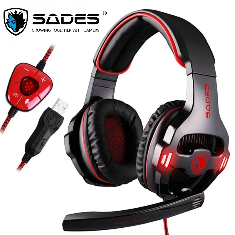 SADES SA-903 Gaming Headset USB Gamer Headphones Virtual 7.1 Surround Sound Remote Control SADES SA-903 Gaming Headset USB Gamer Headphones Virtual 7.1 Surround Sound Remote Control