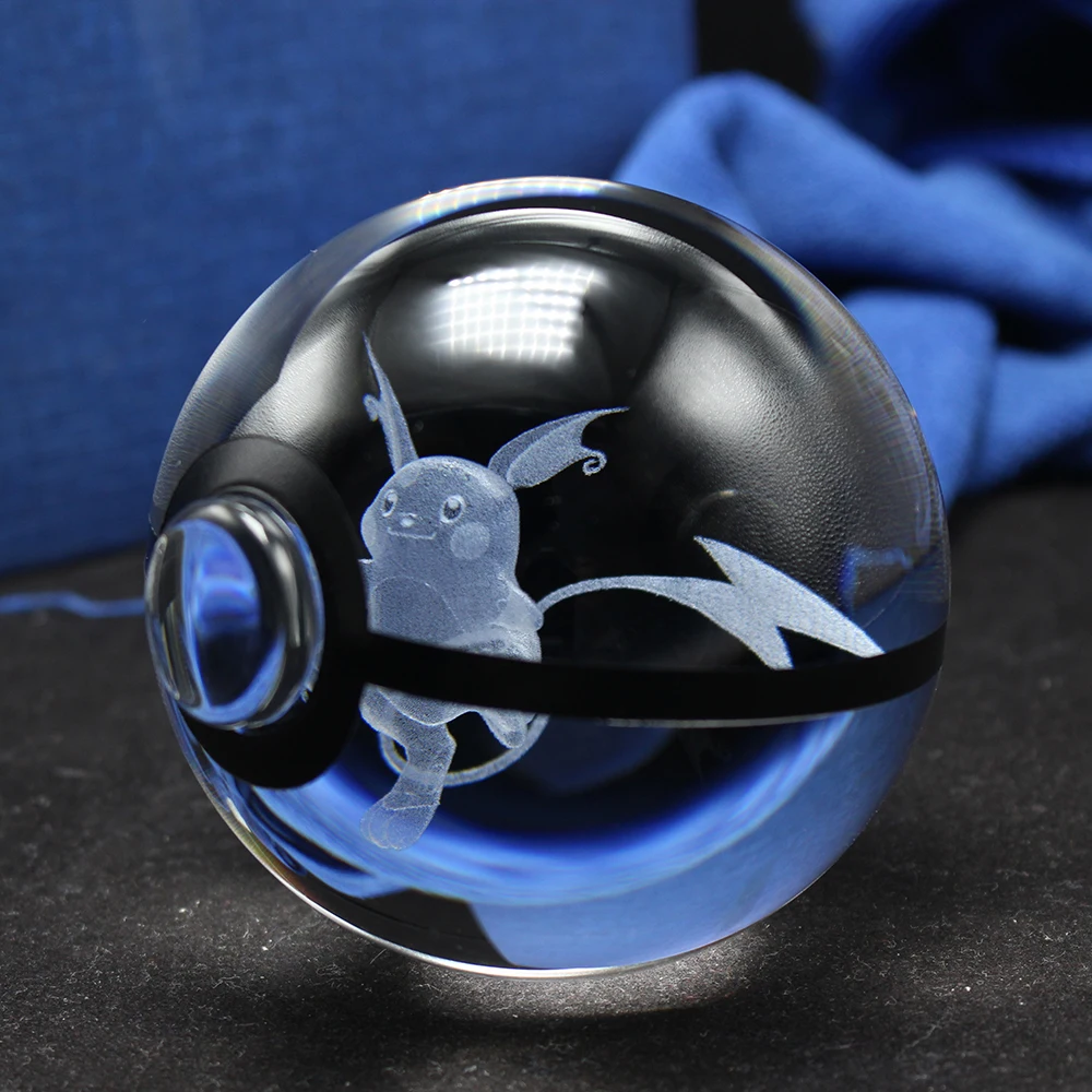 Милый 3D Raichu дизайн Покемон го Кристальные шарики-сферы фэншуй стеклянный шар для украшения дома