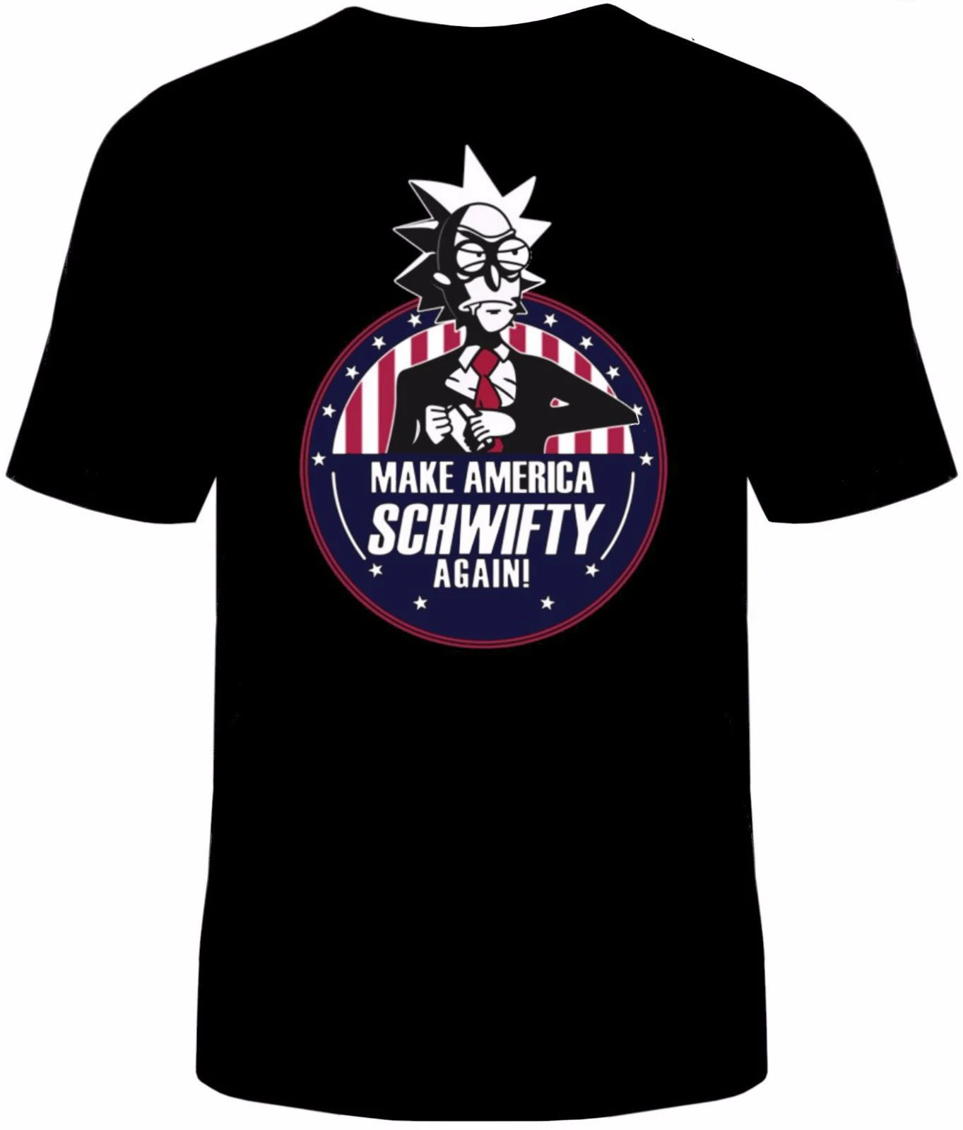 Рик и Морти сделать Америку Schwifty снова футболка унисекс для взрослых забавные размеры новый|Футболки| |