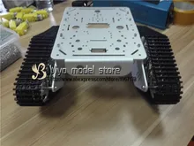 DIY T300 Zilveren Metalen grande caminhão tanque de metal prata Wali chassis do carro inteligente robô crawler modelo